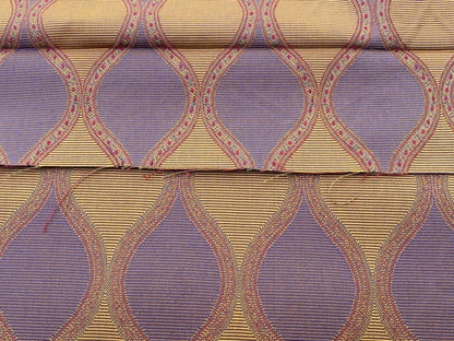 Scalamandre Byzantium Blueberry Arabisque Hourglass Jacquared Purple Gold MSRP USD 172/Y