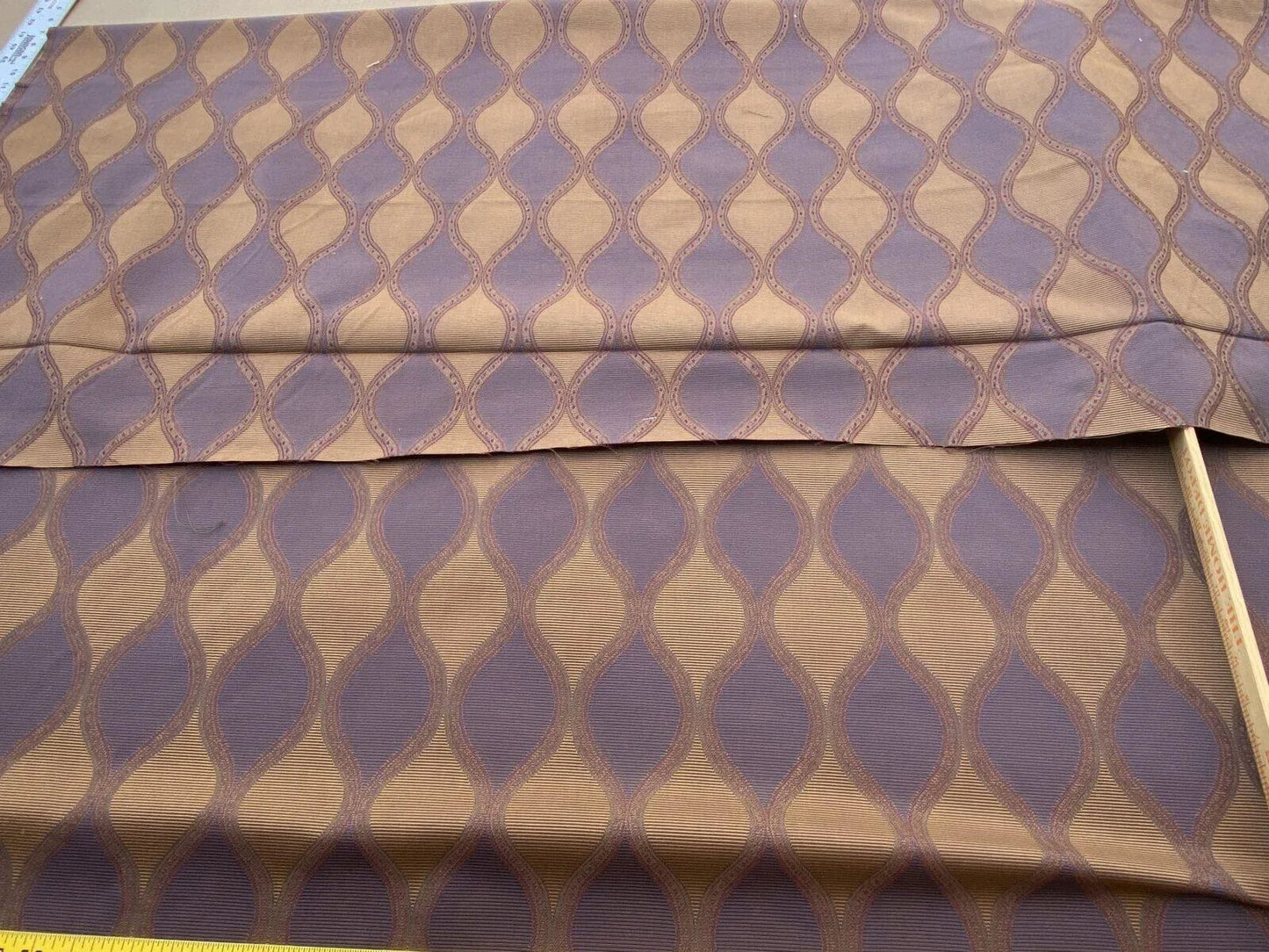 Scalamandre Byzantium Blueberry Arabisque Hourglass Jacquared Purple Gold MSRP USD 172/Y