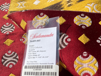 3 Berkbox103 Square Scalamandre Colony Collection Raku Rosso Red Yellow Geometric Small Scale