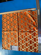8 Berkbox103 Square Scalamandre Lelievre Ribon Kumquat Orange Jacquard Diamond Ogee Fretwork Lattice Large Jacquard MSRP USD 300+/y
