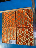 8 Berkbox103 Square Scalamandre Lelievre Ribon Kumquat Orange Jacquard Diamond Ogee Fretwork Lattice Large Jacquard MSRP USD 300+/y