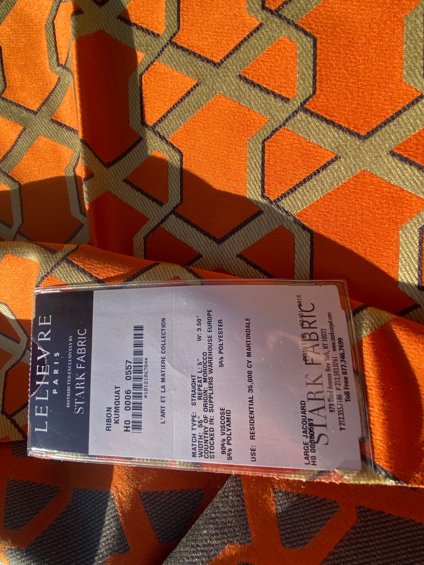 8 Berkbox103 Square Scalamandre Lelievre Ribon Kumquat Orange Jacquard Diamond Ogee Fretwork Lattice Large Jacquard MSRP USD 300+/y