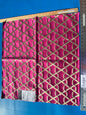 10 Berkbox103 Square Scalamandre Lelievre Ribon Fuchsia Pink Jacquard Diamond Ogee Fretwork Lattice Large Jacquard MSRP USD 300+/y