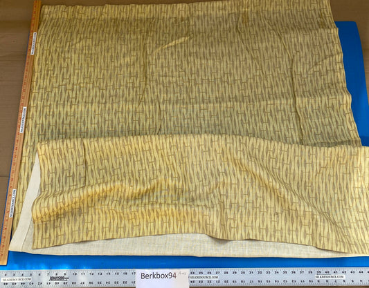 2 BerkBox94 Raoul Textile Line Hand Print Made in US Anton Stripe Small Scale Yellow Beige Bamboo 1.5Y MSRP $300+/y
