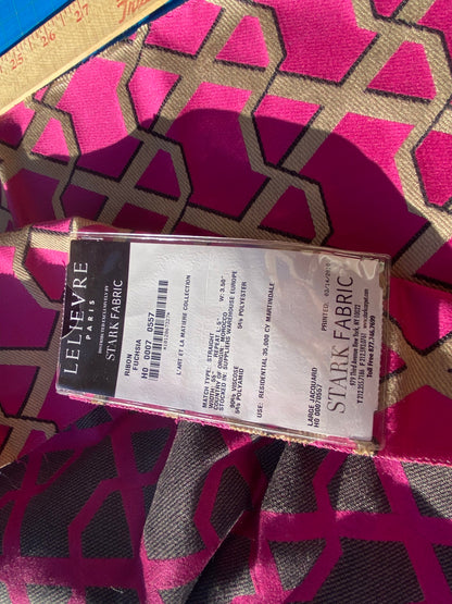 10 Berkbox103 Square Scalamandre Lelievre Ribon Fuchsia Pink Jacquard Diamond Ogee Fretwork Lattice Large Jacquard MSRP USD 300+/y