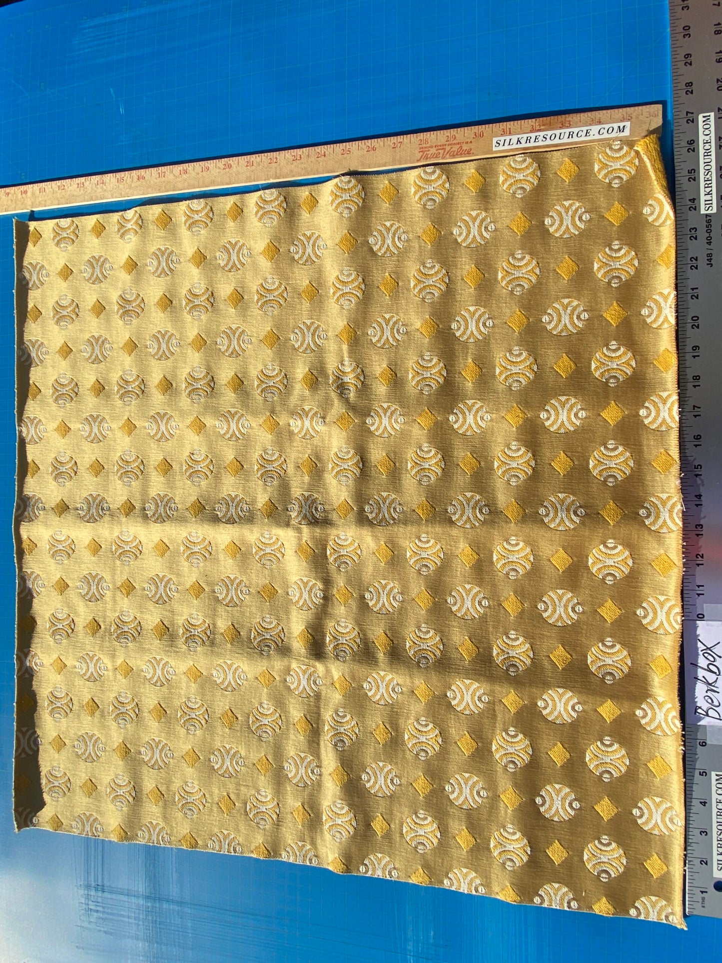 17 Berkbox103 Square Scalamandre Colony Collection Raku Oro Gold Geometric Small Scale