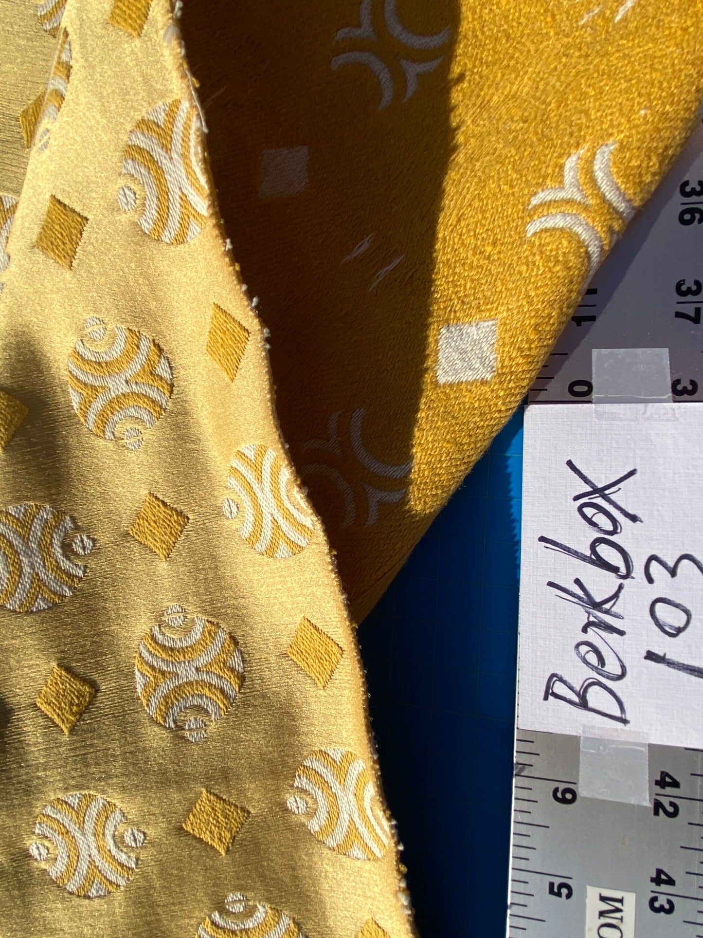 17 Berkbox103 Square Scalamandre Colony Collection Raku Oro Gold Geometric Small Scale