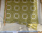 4 BerkBox94 Raoul Textile Line Hand Print Made in US Oahu Green White Square Medallion Ikat Geometric 1.5yd x 54"W MSRP $300+/y