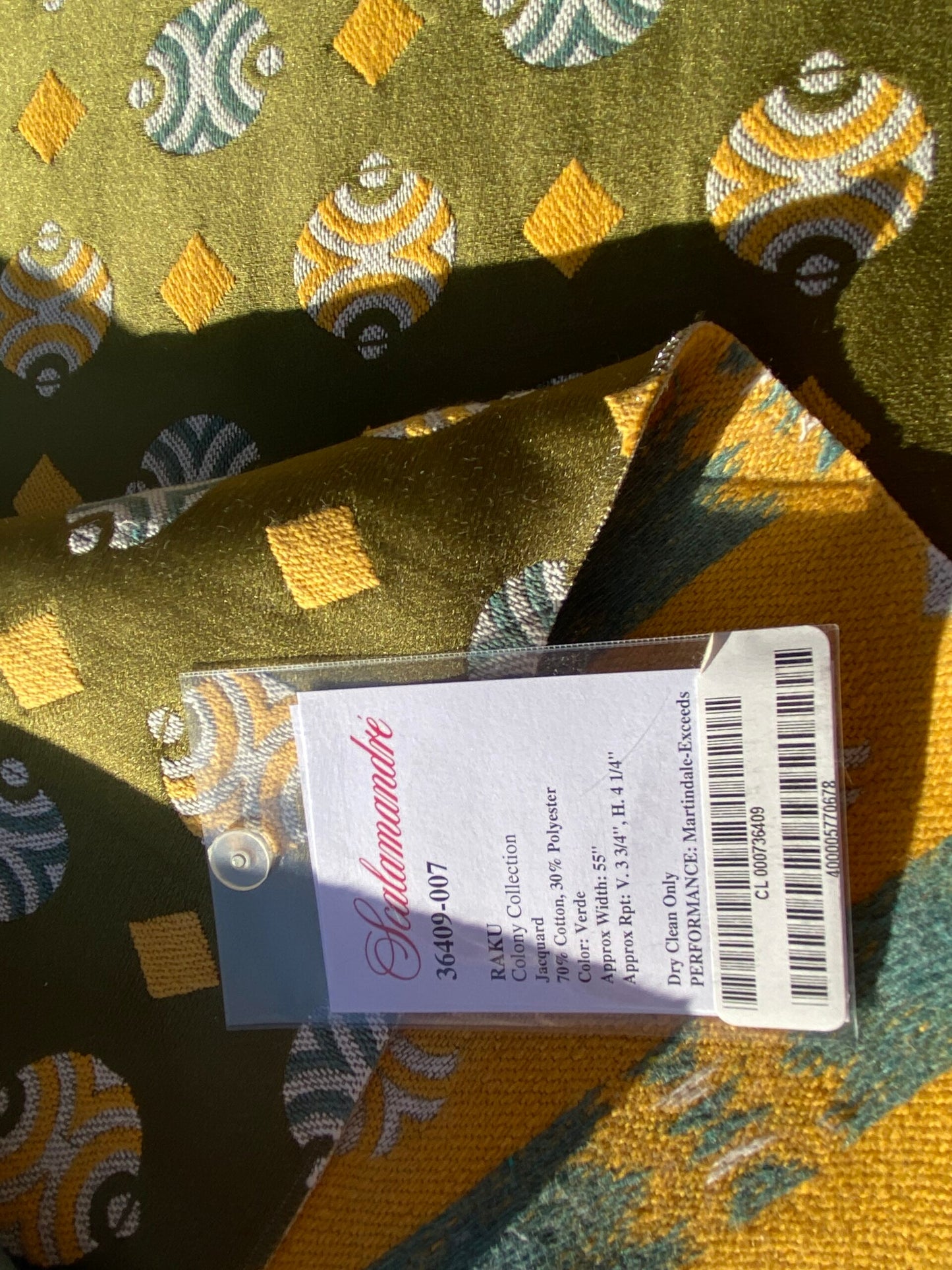 15 Berkbox103 Square Scalamandre Colony Collection Raku Verde Green Geometric Small Scale