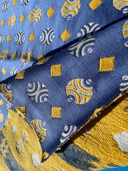 19 Berkbox103 Square Scalamandre Colony Collection Raku Blue Geometric Small Scale