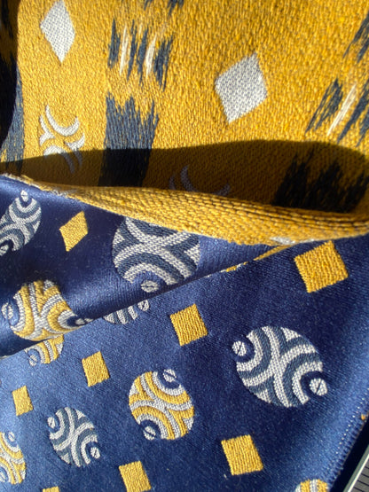 39 Berkbox103 Square Scalamandre Colony Collection Raku Blue Geometric Small Scale