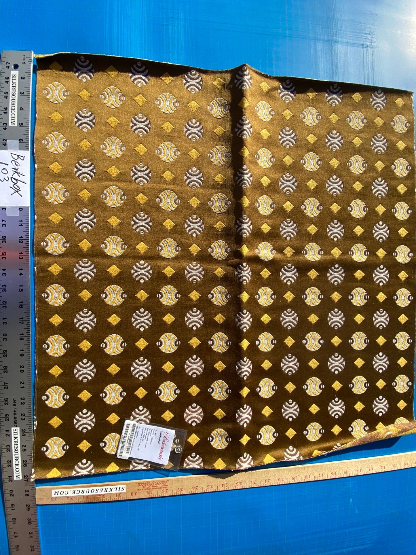 22 Berkbox103 Square Scalamandre Colony Collection Raku Mordore Brown Geometric Small Scale