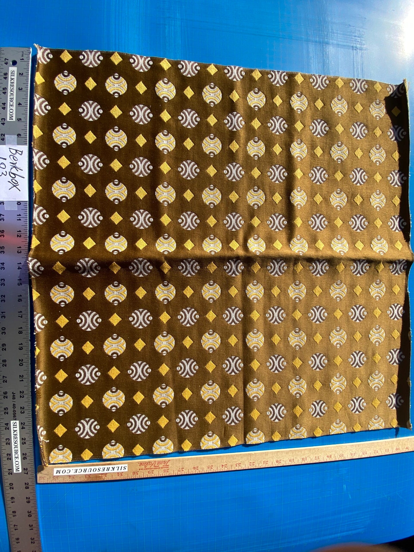 25 Berkbox103 Square Scalamandre Colony Collection Raku Mordore Brown Geometric Small Scale