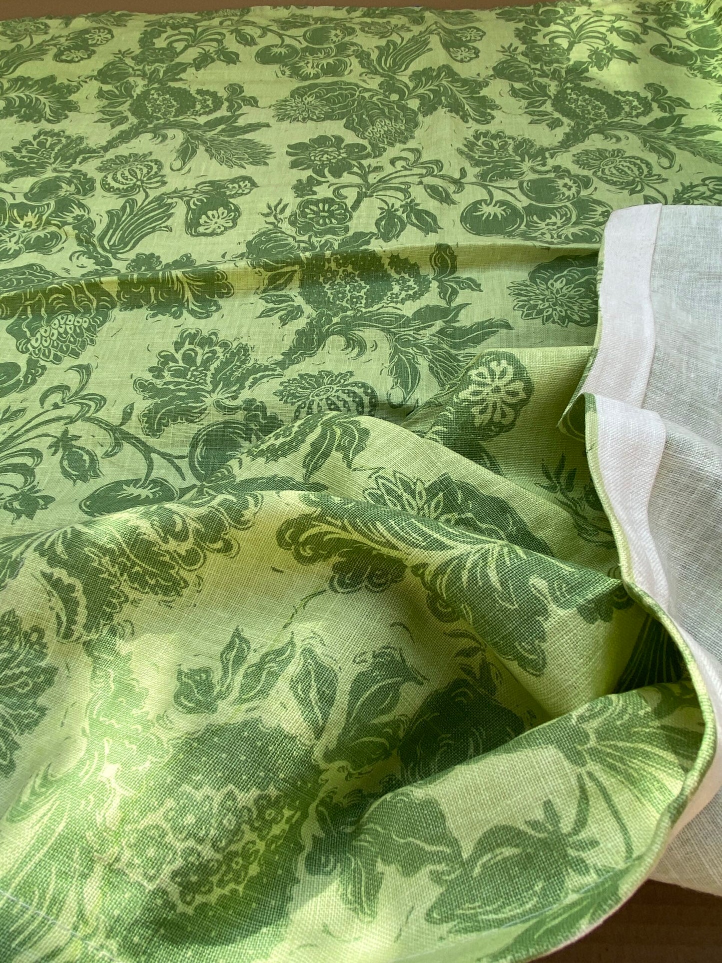 6 BerkBox94 Raoul Textile Line Hand Print Made in US Pomegranate Green Fruit Tree Foliage MSRP $300+/y