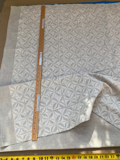 7 BerkBox94 Raoul Textile Line Hand Print Made in US Geometric Plaid Check Beige Clover Diamond 1.6Y MSRP $300+/y