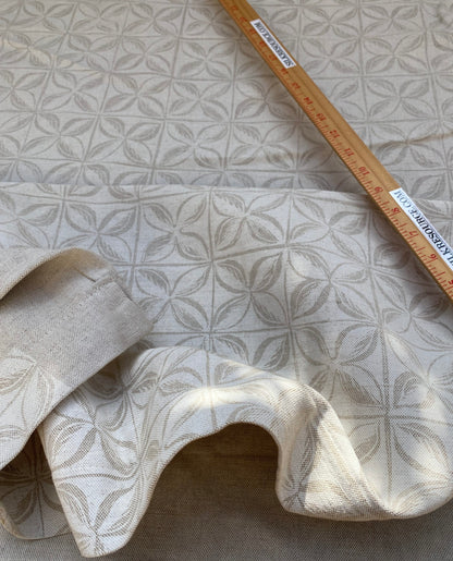 7 BerkBox94 Raoul Textile Line Hand Print Made in US Geometric Plaid Check Beige Clover Diamond 1.6Y MSRP $300+/y