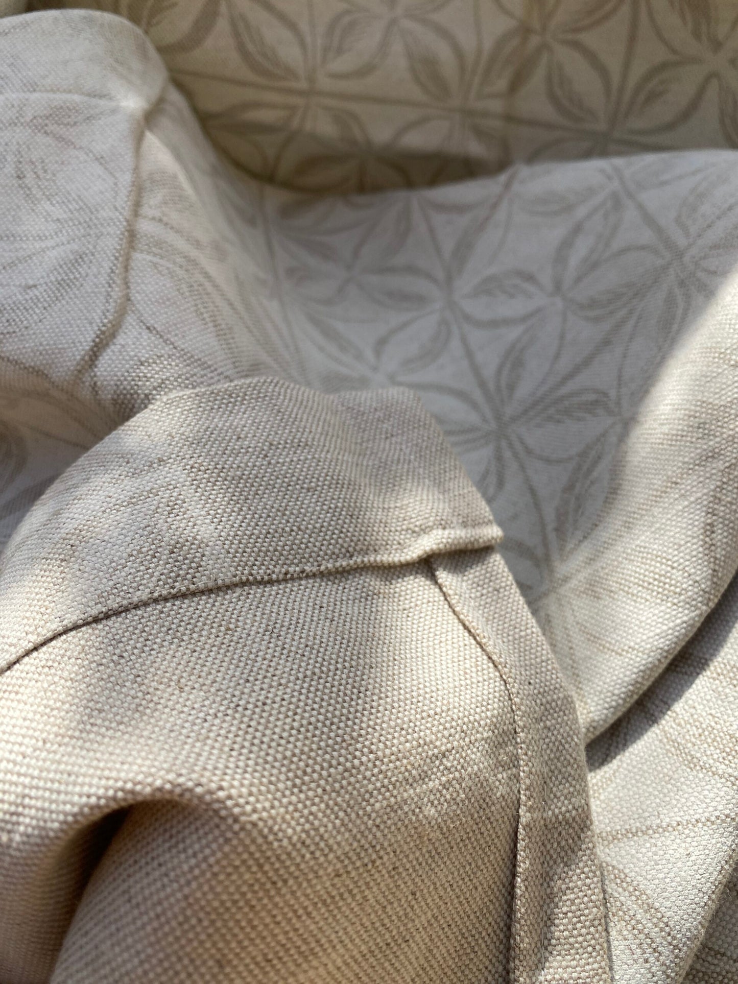 7 BerkBox94 Raoul Textile Line Hand Print Made in US Geometric Plaid Check Beige Clover Diamond 1.6Y MSRP $300+/y