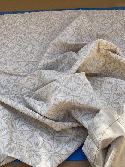 7 BerkBox94 Raoul Textile Line Hand Print Made in US Geometric Plaid Check Beige Clover Diamond 1.6Y MSRP $300+/y