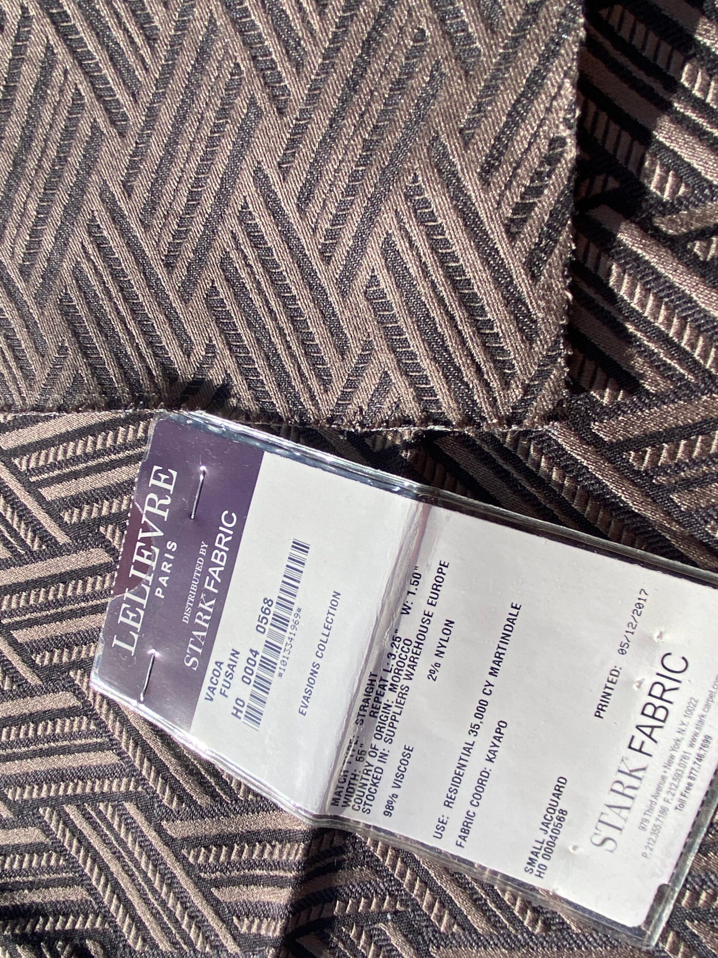 28 Berkbox103 Square Scalamandre Lelievre Paris Vacoa Fusain Deep Brown Diamond Ogee Viscose MSRP USD354/y