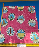 9 BerkBox94 Raoul Textile Line Hand Print Made in US Pink Kids Nursery MSRP $300+/y