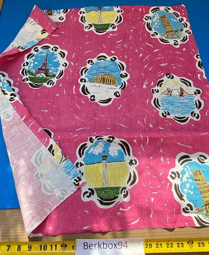 9 BerkBox94 Raoul Textile Line Hand Print Made in US Pink Kids Nursery MSRP $300+/y