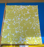 11 BerkBox94 Raoul Textile Line Hand Print Made in US Botanical Floral White Yellow 32" x 30"W MSRP $300+/y