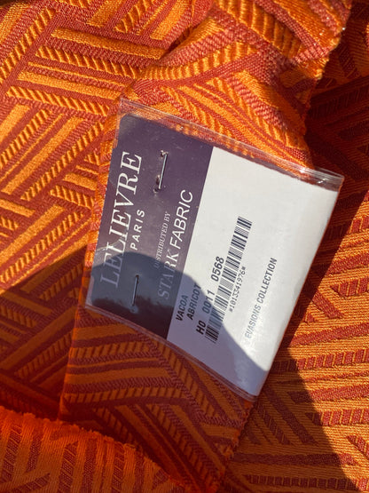 35 Berkbox103 Square Scalamandre Lelievre Paris Vacoa Abricot Orange Diamond Ogee Viscose MSRP USD354/y 23"x 26"