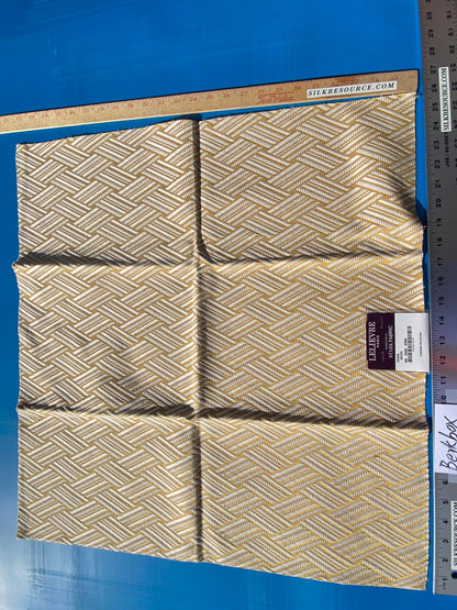 36 Berkbox103 Square Scalamandre Lelievre Paris Vacoa Soleil Yellow Cream Diamond Ogee Viscose MSRP USD354/y 23"x 26"