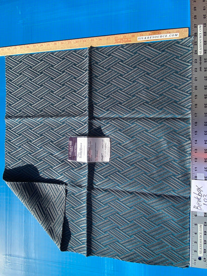 37 Berkbox103 Square Scalamandre Lelievre Paris Vacoa Canard Blue Diamond Ogee Viscose MSRP USD354/y 23"x 26"