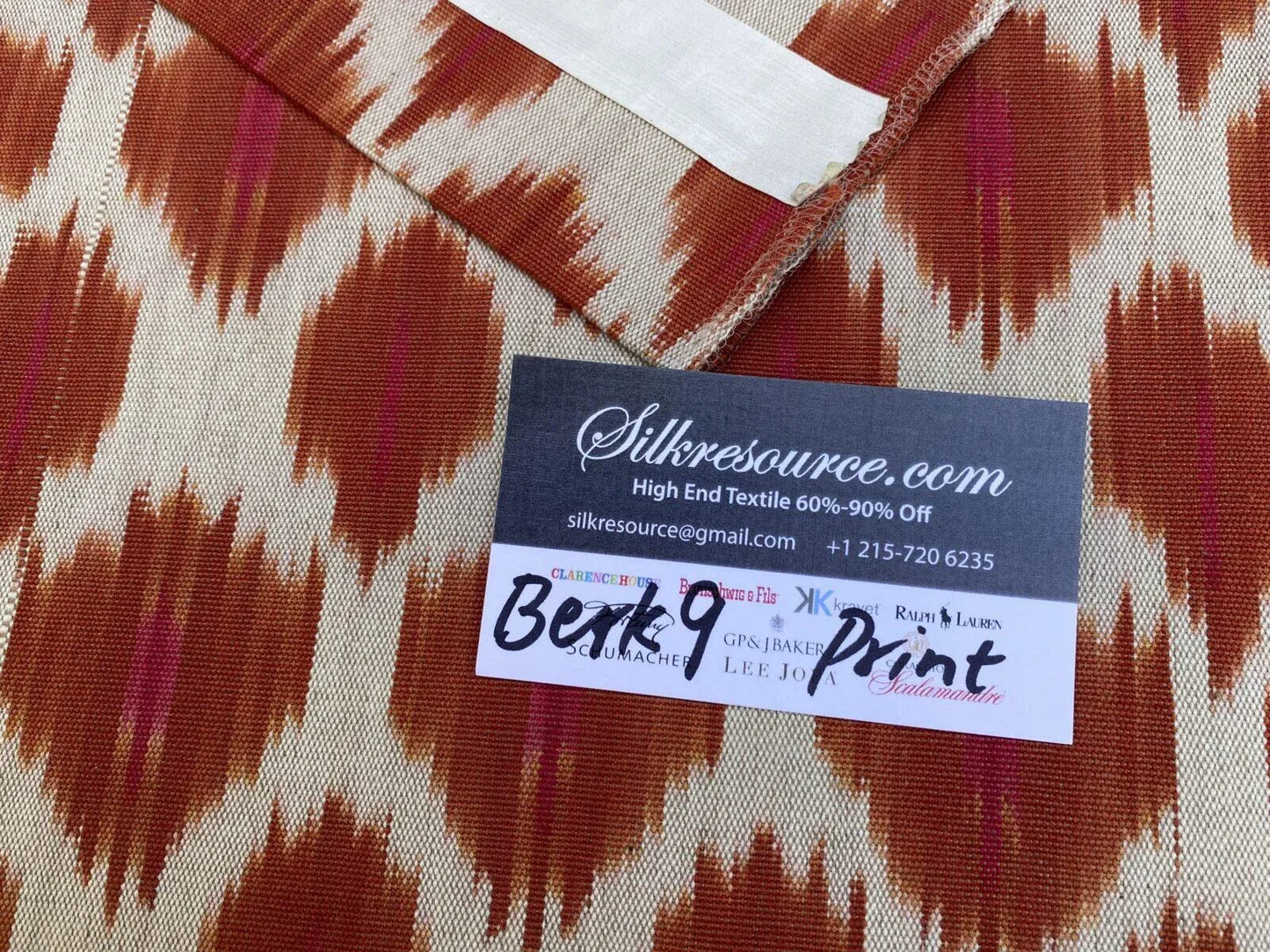 8 Berkbox9 Length Scalamandre Print 27x24 Inches Red And White