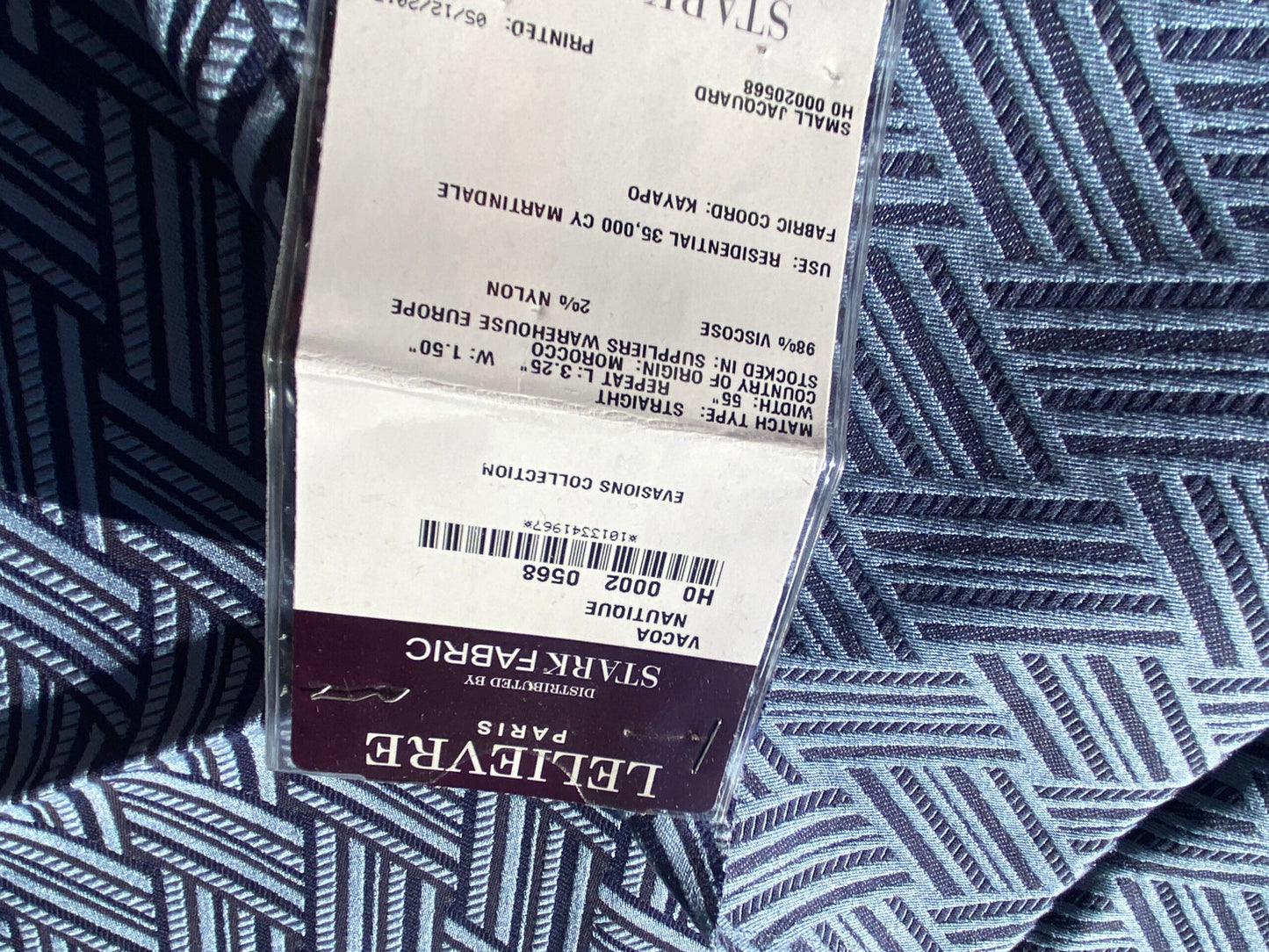 38 Berkbox103 Square Scalamandre Lelievre Paris Vacoa Nautique Blue Diamond Ogee Viscose MSRP USD354/y 23"x 26"