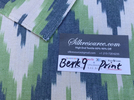 9 Berkbox9 Length Scalamandre Print 27x27 Inches Green, Blue And White Pattern