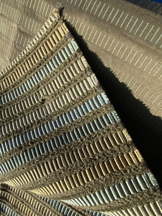 1 Berkbox104 Square Scalamandre Stripe Small Scale Texture Brown Green