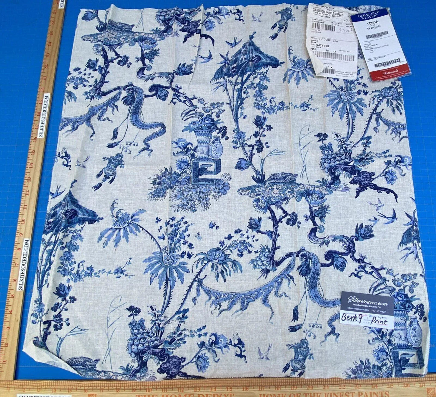 12 Berkbox9 Length Scalamandre Print 27x27 Inches Yosca Blue