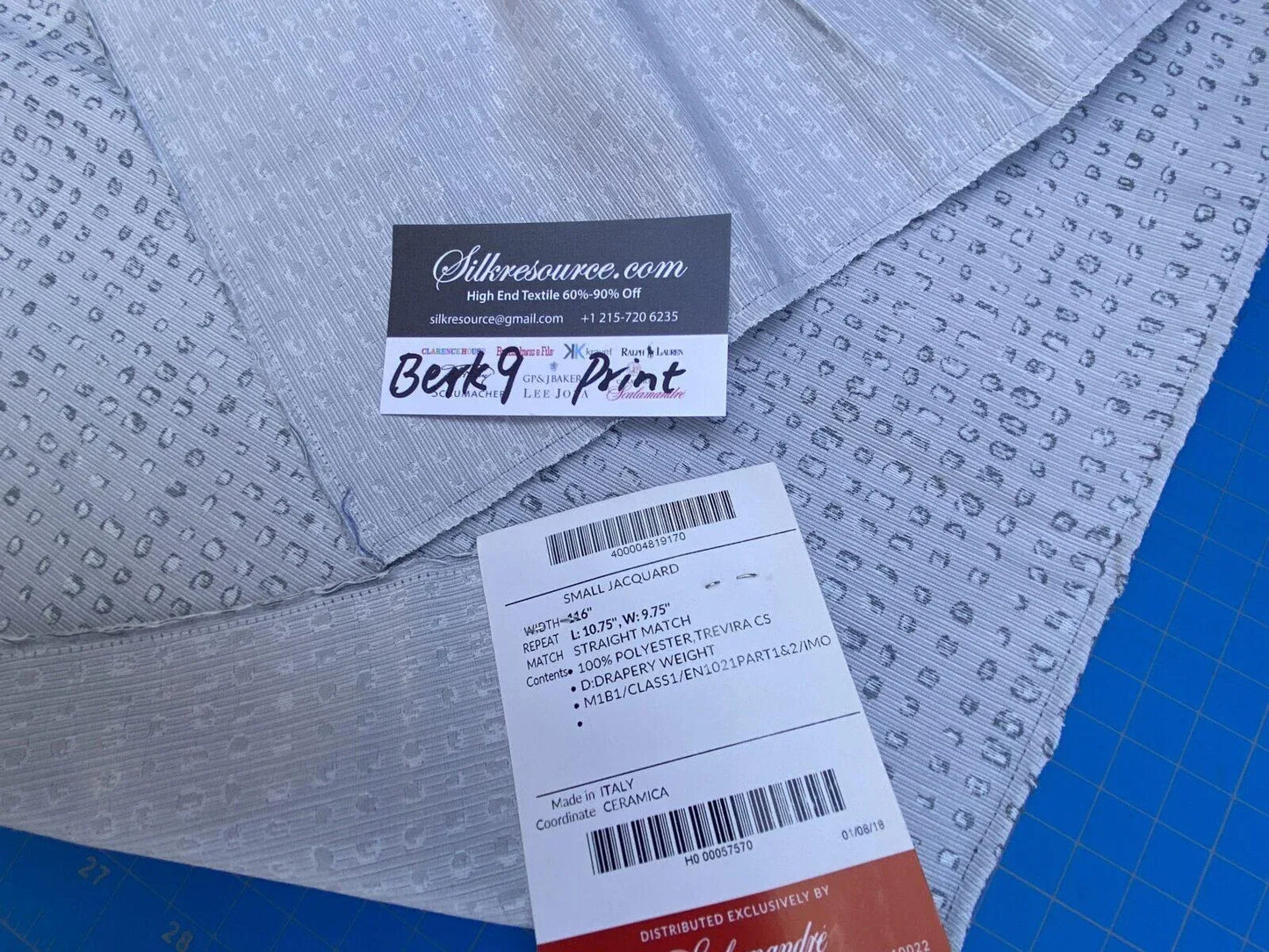 13 Berkbox9 Length Scalamandre Print 35x28 Inches Arabica Glacier