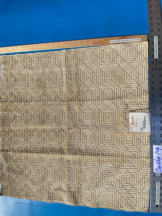 6 Berkbox104 Square Scalamandre Scherzo Sand Beige Geometric Small Scale Texture