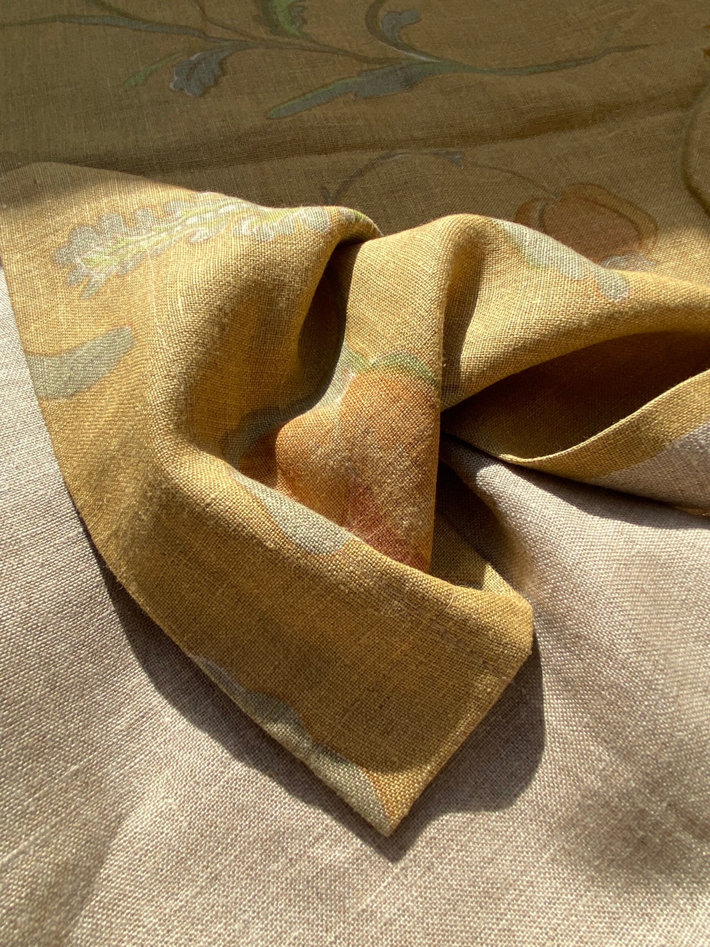 15 BerkBox94 Raoul Textile Line Hand Print Made in US 1.5Yard Animals Monkey Fruit Botanical Foliage Print Yellow MSRP $300+/y