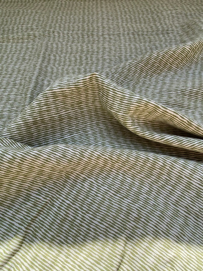 16 BerkBox94 Raoul Textile Line Hand Print Made in US Lena Stripe Small Scale Green White 1.75Y MSRP $300+/y