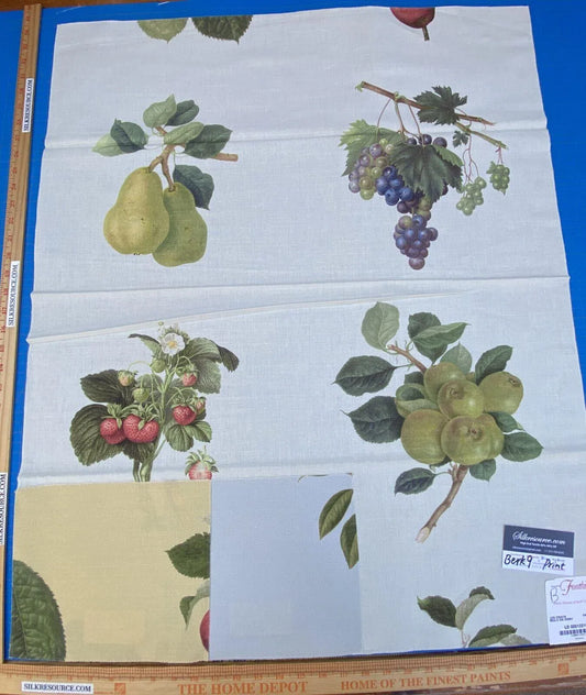 18b Berkbox9 Length Scalamandre Print 34"L x 27" W Les Fruits Multi On Ivory