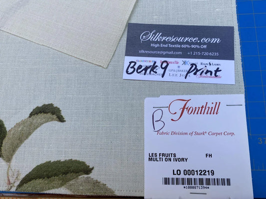 18b Berkbox9 Length Scalamandre Print 34"L x 27" W Les Fruits Multi On Ivory