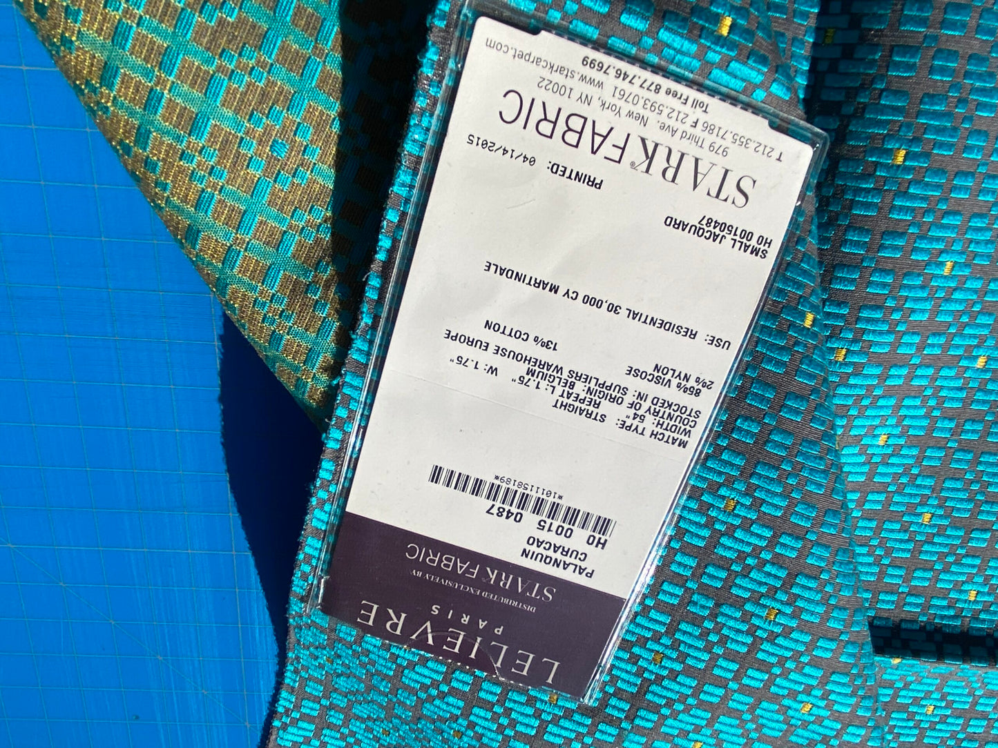 14 Berkbox104 Square Scalamandre Lelievre Paris Palanquin Curacao Blue Small Scale Texture