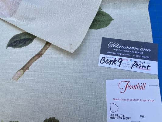 18d Berkbox9 Length Scalamandre Print 34"L x 27" W Les Fruits Multi On Ivory