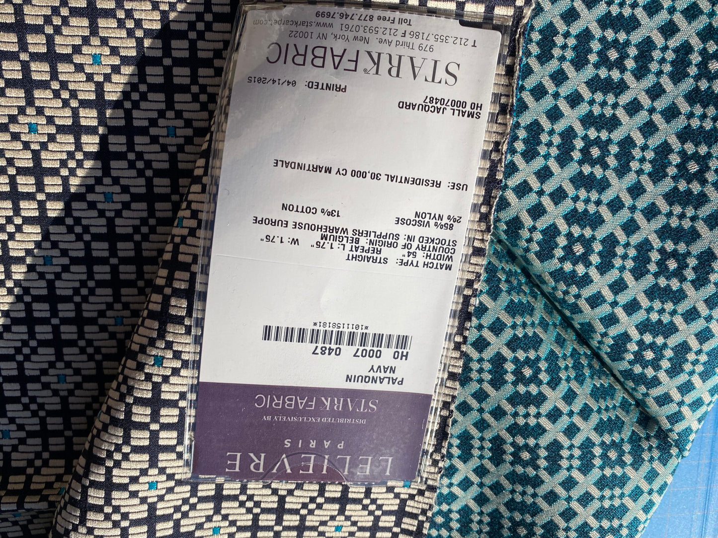 15 Berkbox104 Square Scalamandre Lelievre Paris Palanquin Navy Blue Small Scale Texture