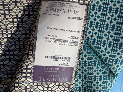 15 Berkbox104 Square Scalamandre Lelievre Paris Palanquin Navy Blue Small Scale Texture