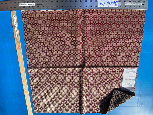 16 Berkbox104 Square Scalamandre Lelievre Paris Palanquin Medicis Red Beige Small Scale Texture