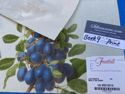 18e Berkbox9 Length Scalamandre Print 34"L x 27" W Les Fruits Multi On Ivory