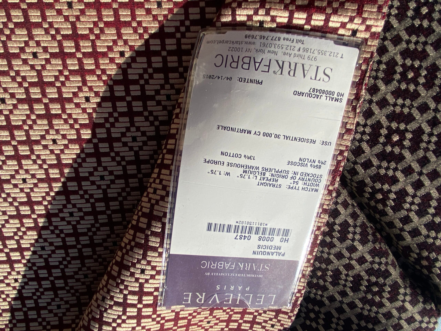 16 Berkbox104 Square Scalamandre Lelievre Paris Palanquin Medicis Red Beige Small Scale Texture