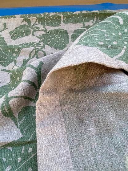 17 BerkBox94 Raoul Textile Line Hand Print Made in US Tropical Print Green White MSRP $300+/y