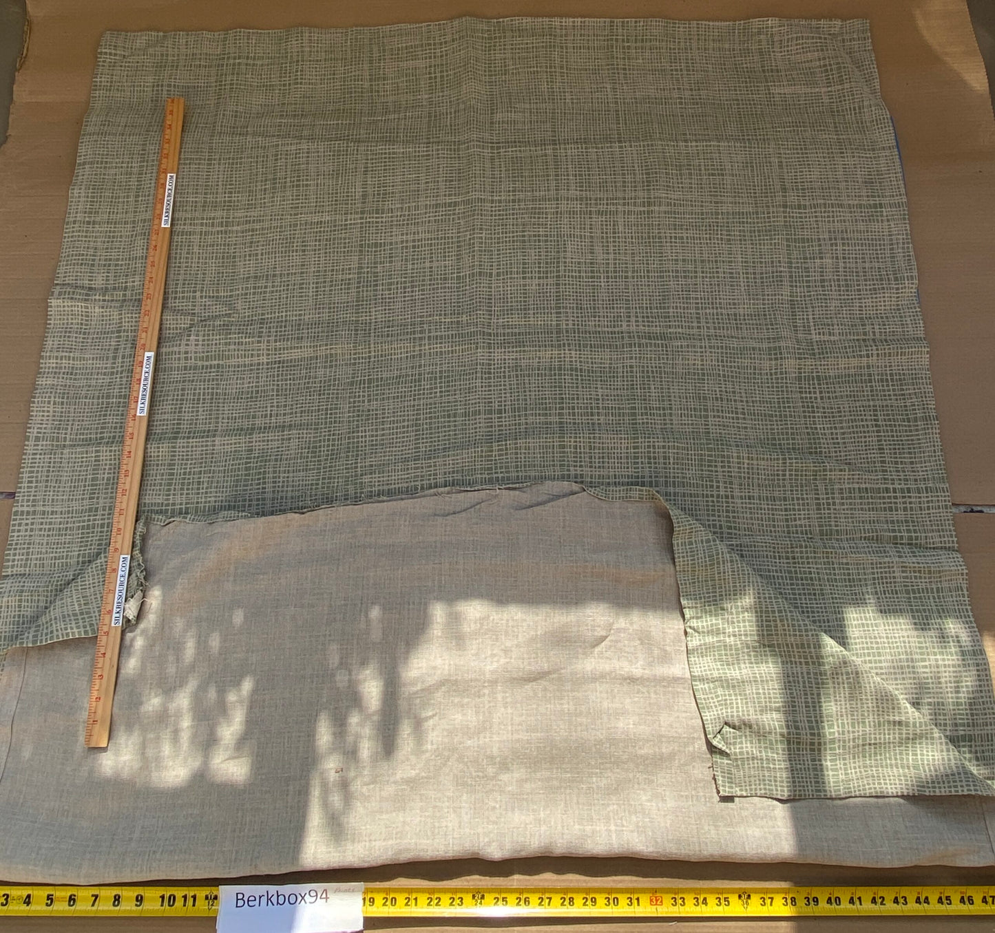 16 BerkBox94 Raoul Textile Line Hand Print Made in US Lena Stripe Small Scale Green White 1.75Y MSRP $300+/y