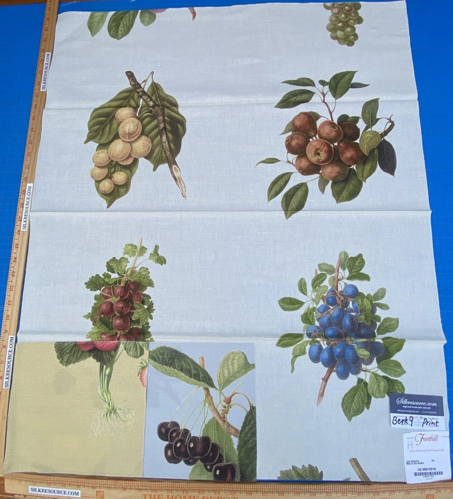 18h Berkbox9 Length Scalamandre Print 34"L x 27" W Les Fruits Multi On Ivory